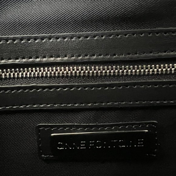 ANNE FONTAINE BLACK / WHITE ONIGHT CRYSTAL EMBELLISHED CALFKSIN LEATHER AND SUED - Picture 8 of 12